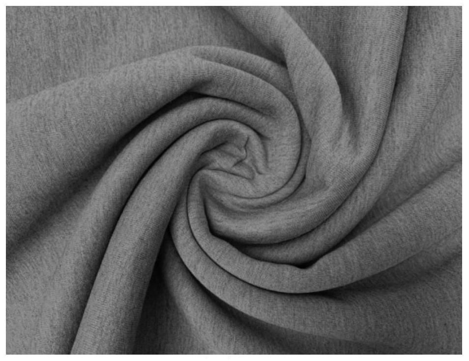 All-cotton double-color grey fabric and preparation method thereof