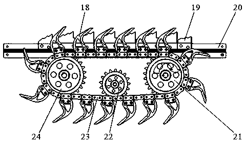 Chain type harvest header for composite feed crop straw