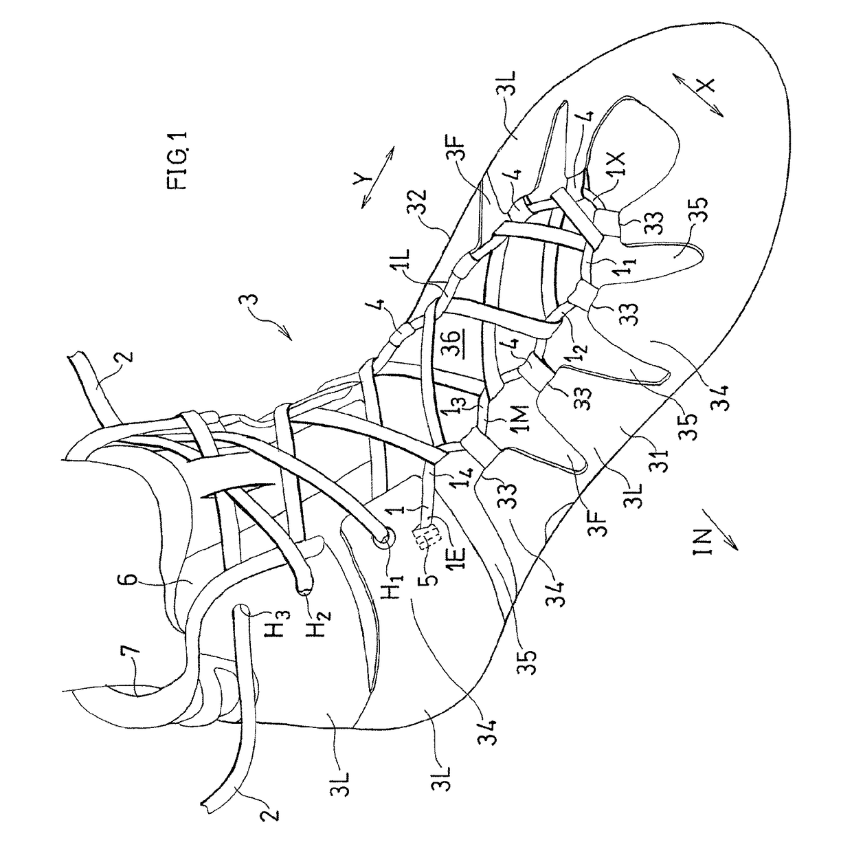 Lace fitting structure