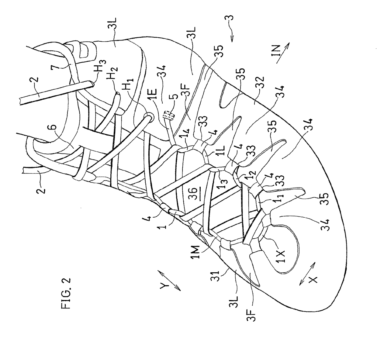 Lace fitting structure