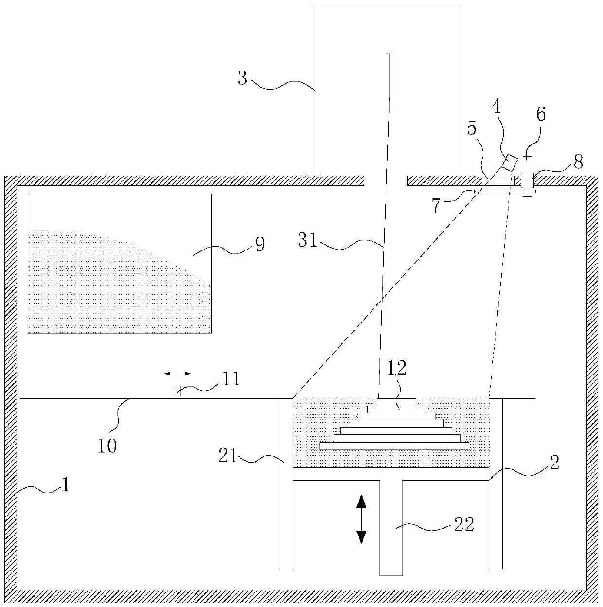 Control device and method for heat stress in powder bed type electron beam additive manufacturing