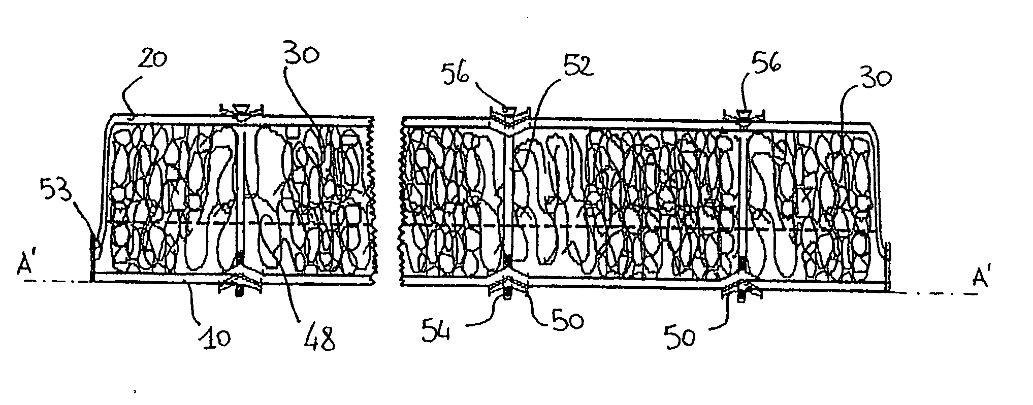 Lightweight protection element and filter of the mattress type