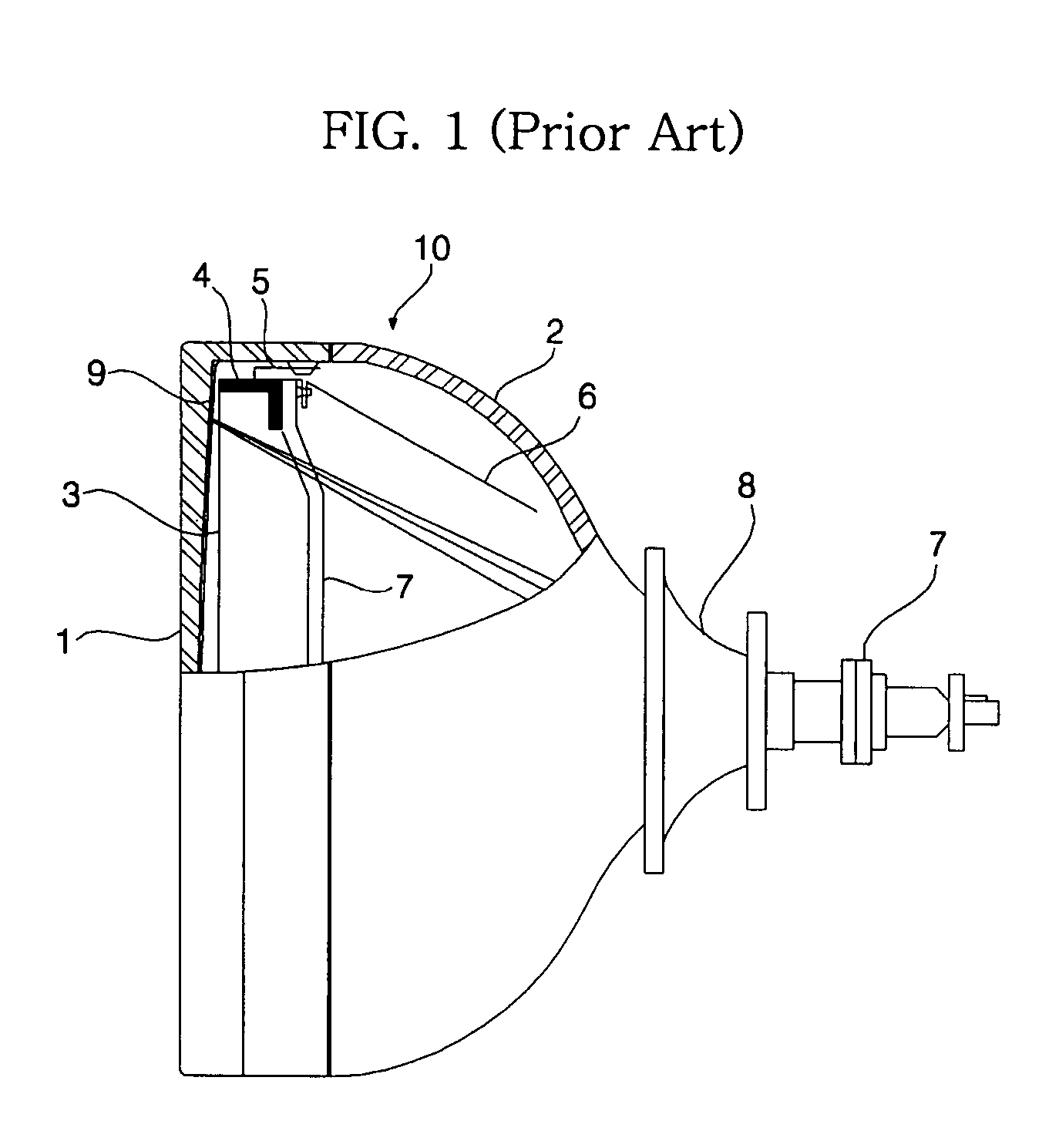 Funnel for slim cathode ray tubes