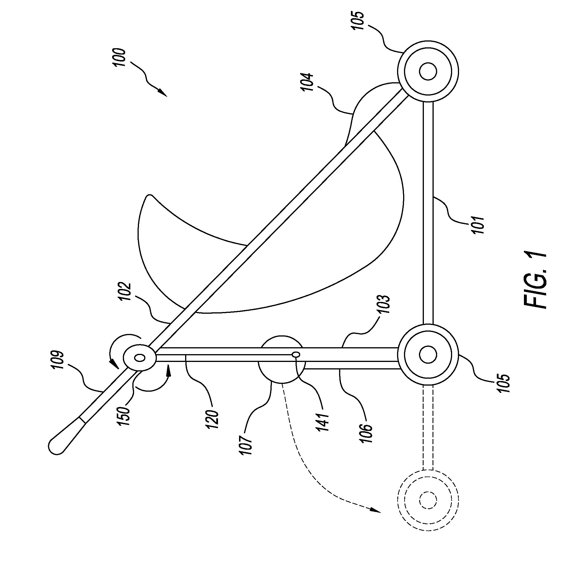 Stroller with telescopic and locking members