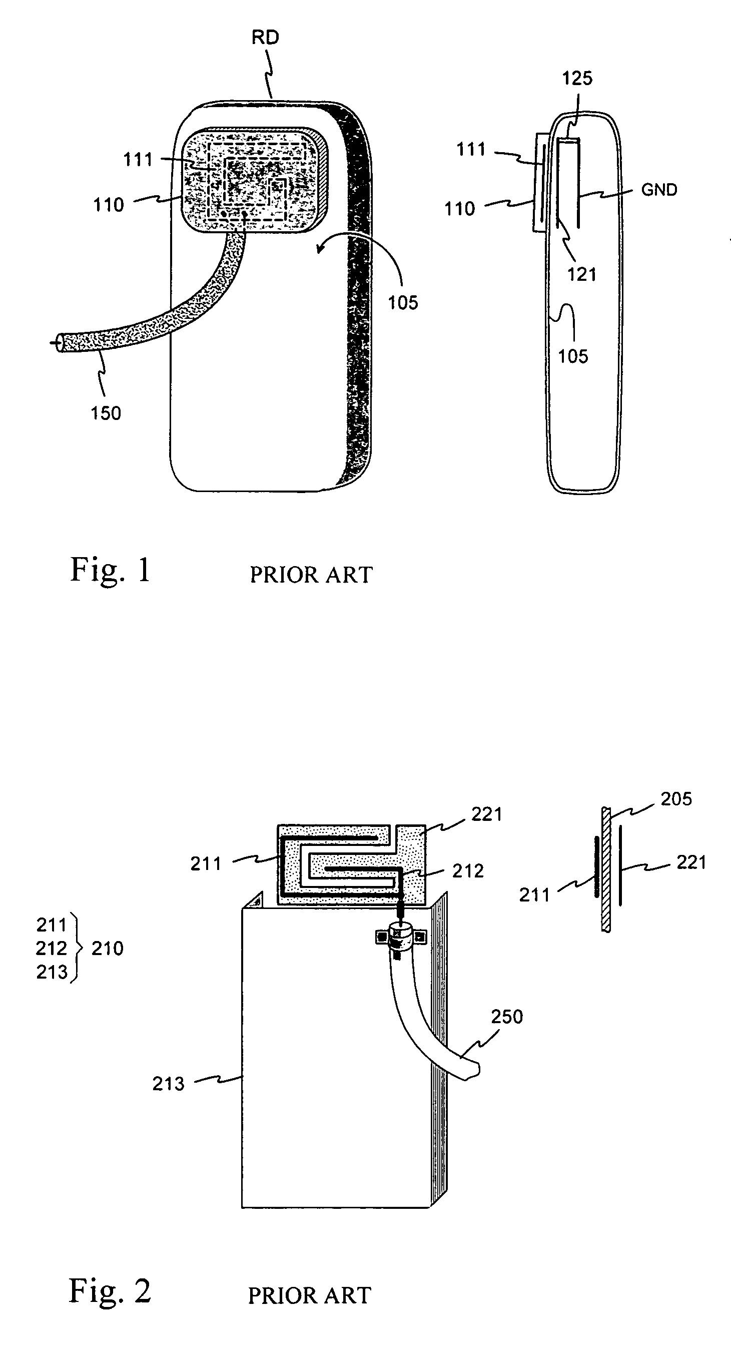 Antenna arrangement for connecting an external device to a radio device