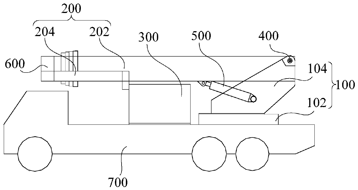 Boom frame system and operation vehicle