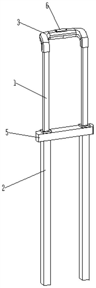 High-strength stepless locking luggage pull rod