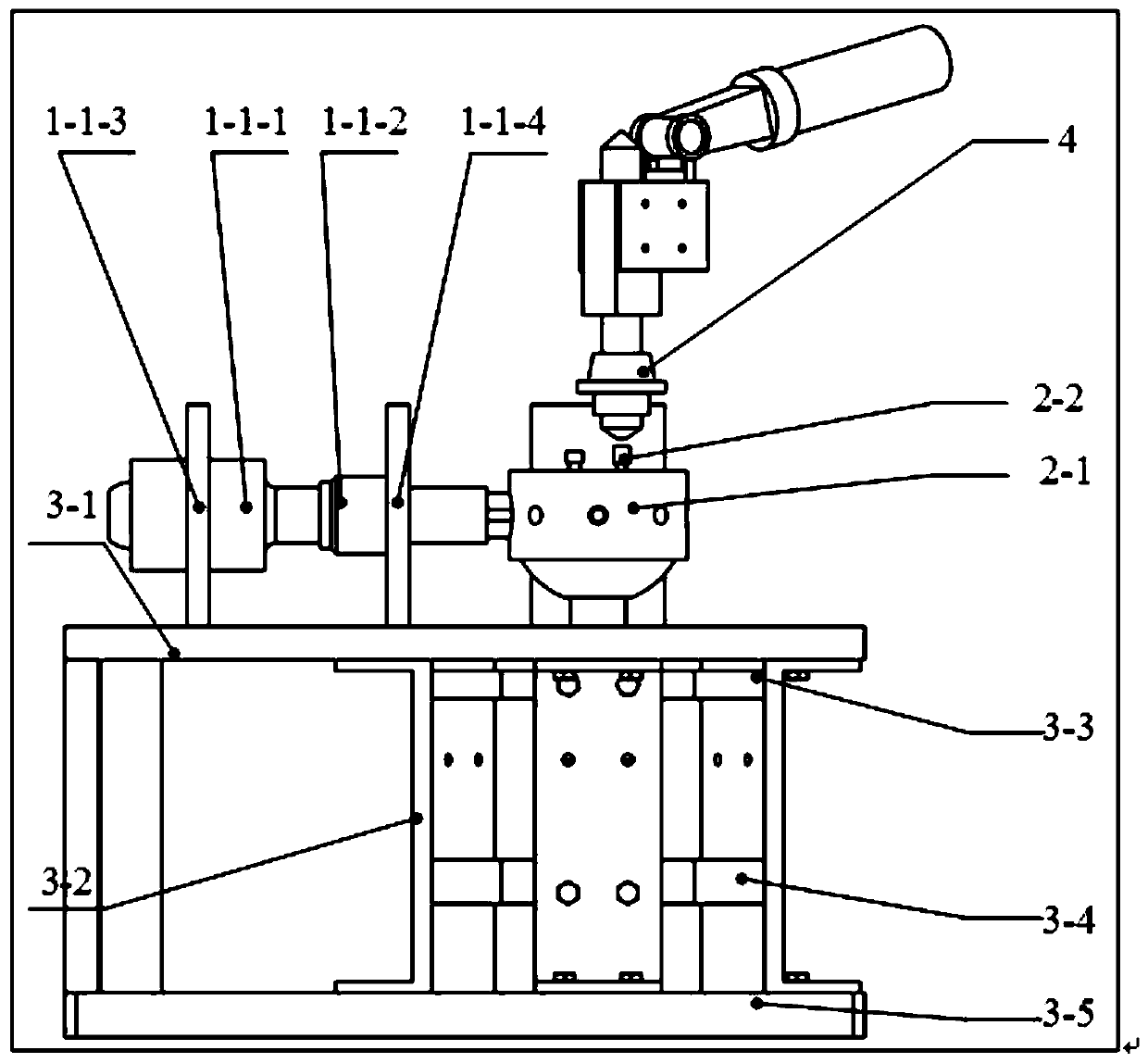 Variable-angle elliptical vibration-laser forming device and method for CBN grinding head preparation