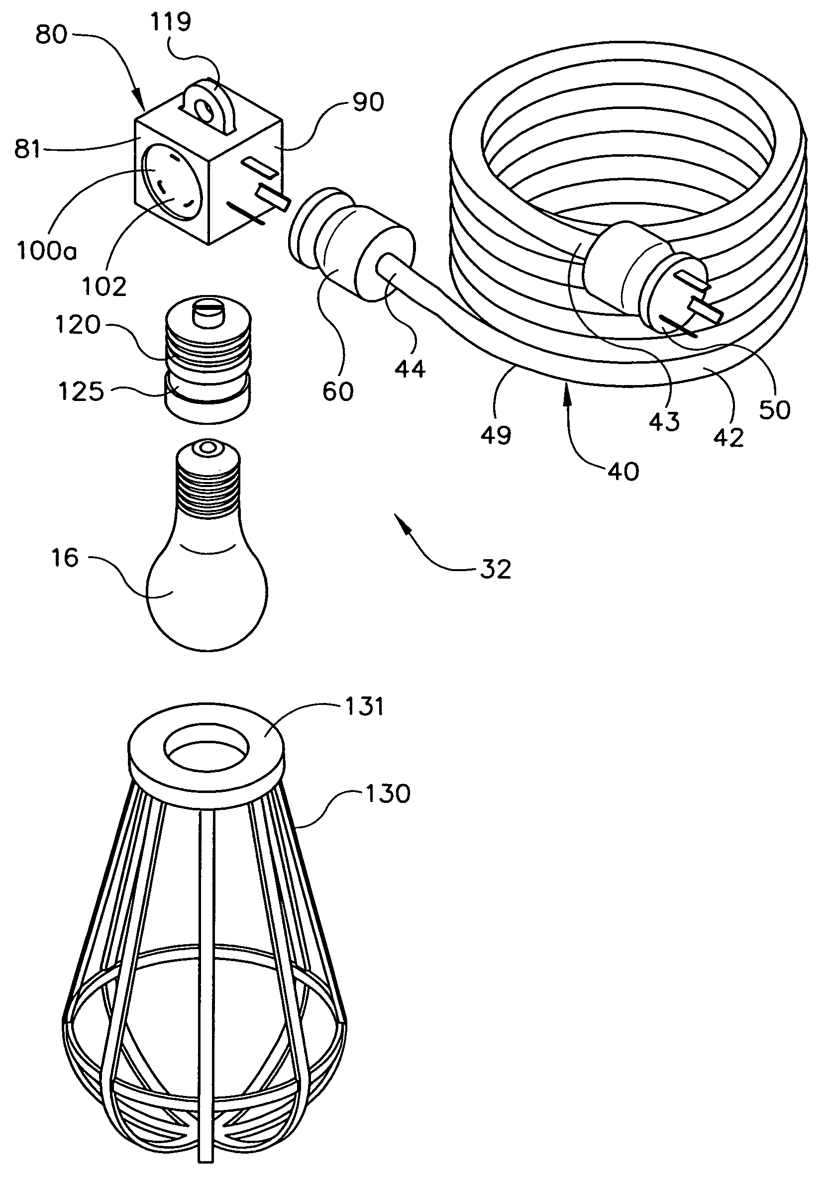 Modular temporary lighting assembly