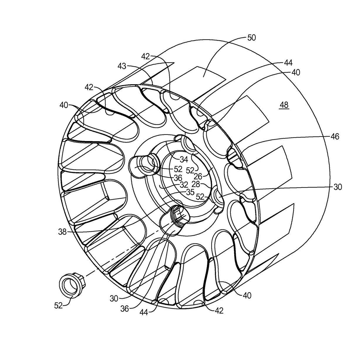 Thermoplastic wheel hub