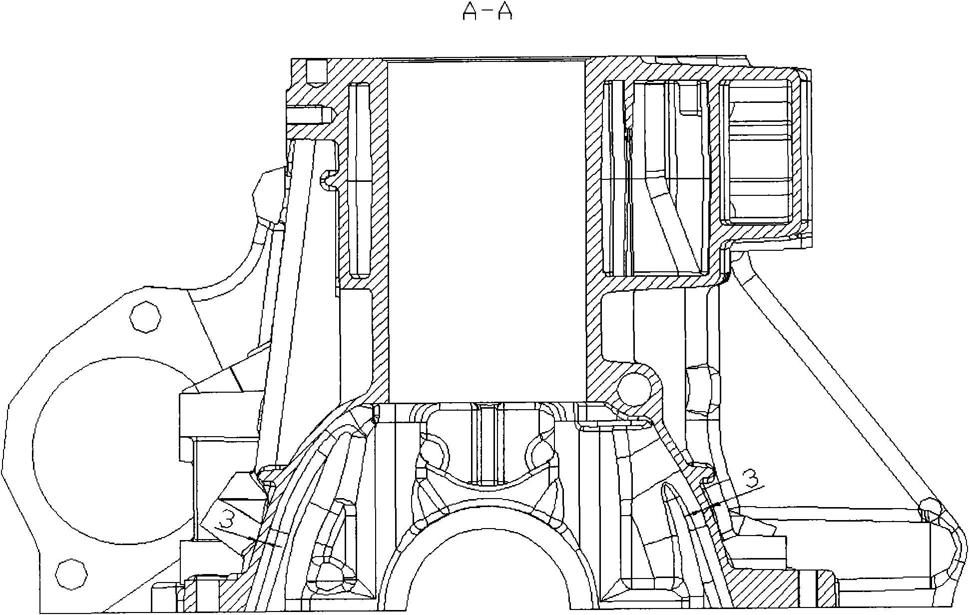 Diesel engine cylinder block of sedan and casting method thereof