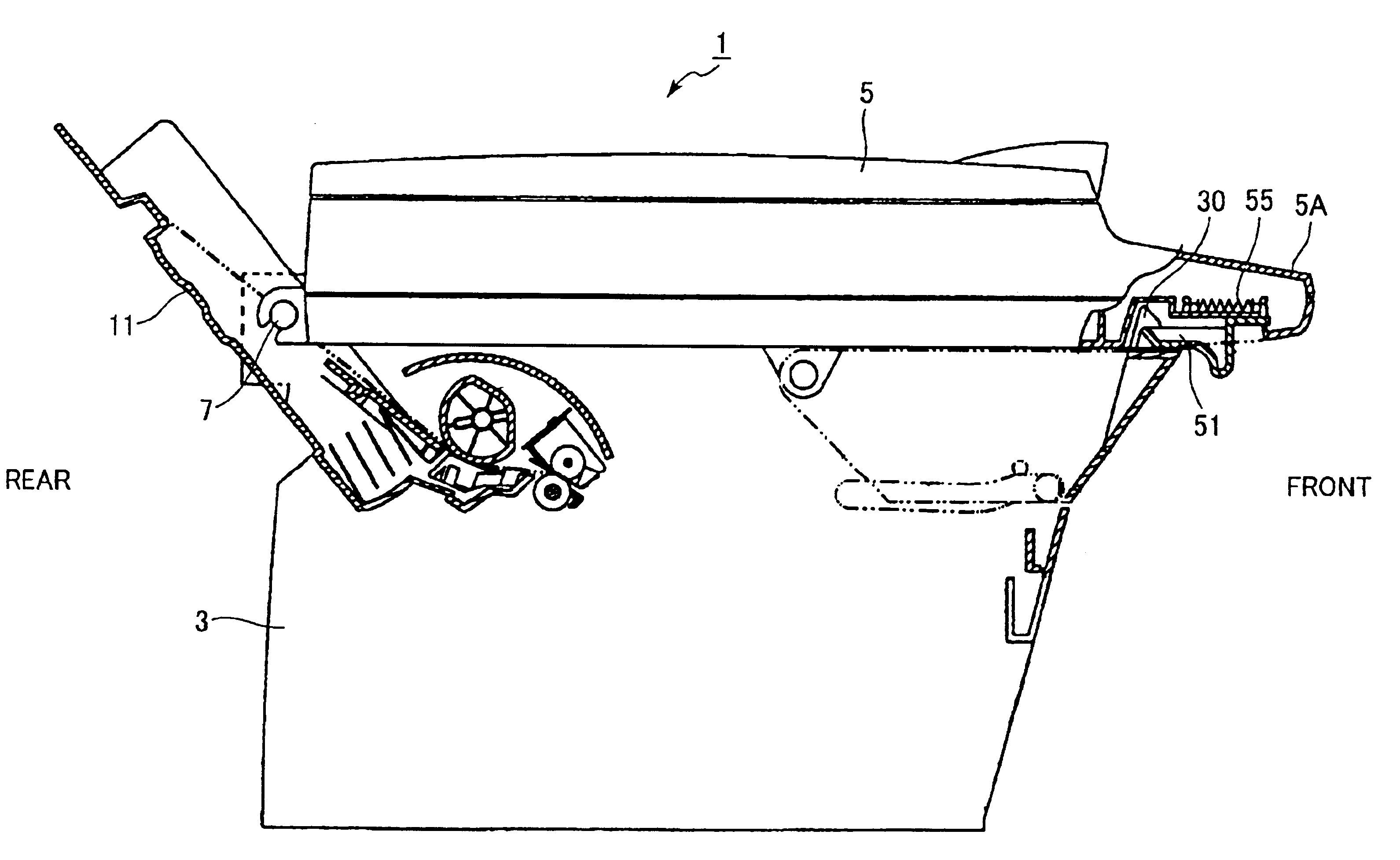 Image forming device including mechanism to lock cover