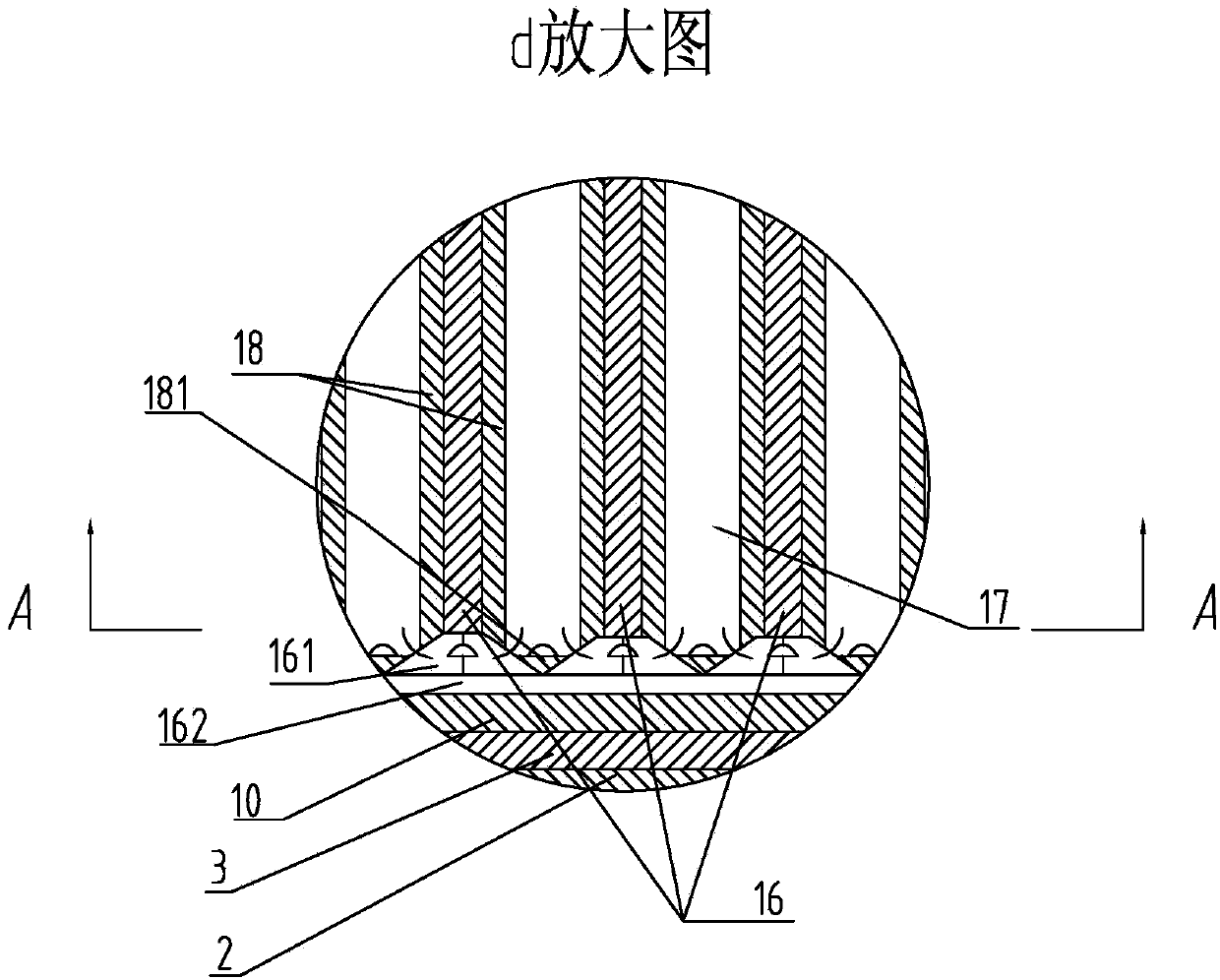 Lattice distributing type anode platform columns obtained by electroreduction metal deposition