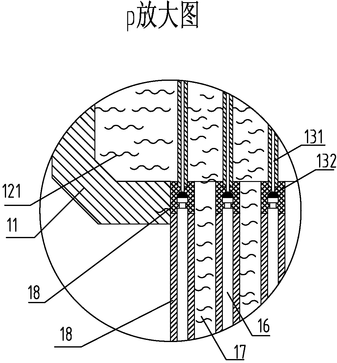 Lattice distributing type anode platform columns obtained by electroreduction metal deposition