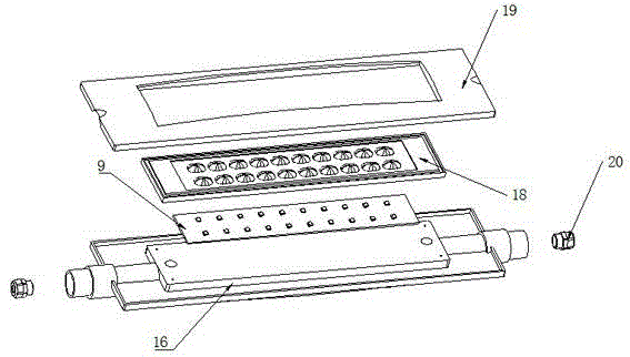 Multichannel output combined supporting arm modular LED (light-emitting diode) floodlight