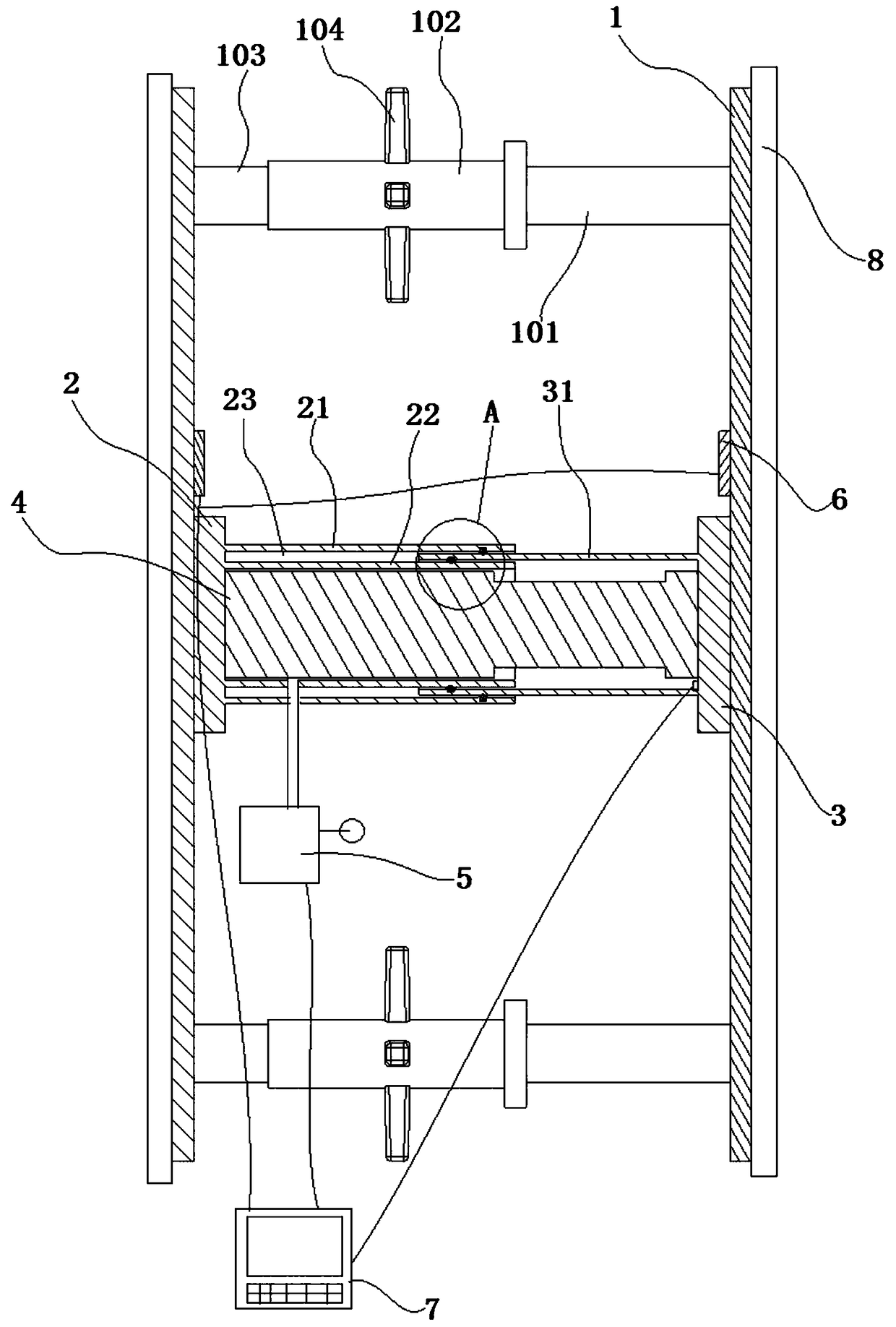 Device for precisely adjusting steel supporting pre-exerted axial force of foundation pit and loading method thereof