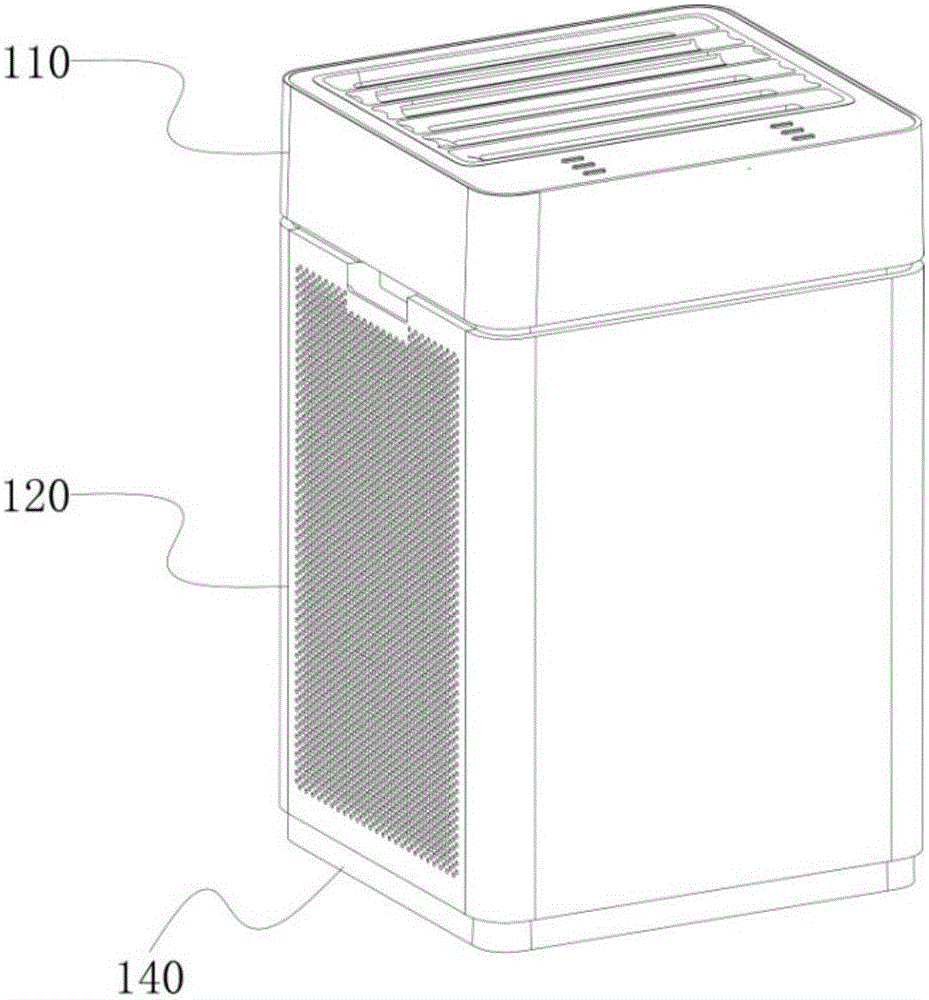 Air purifier with air outlet externally connected with flow guide port