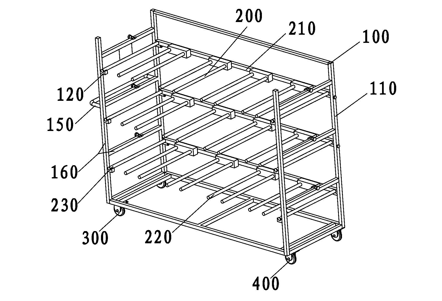 Axial-flow fan blade handling vehicle