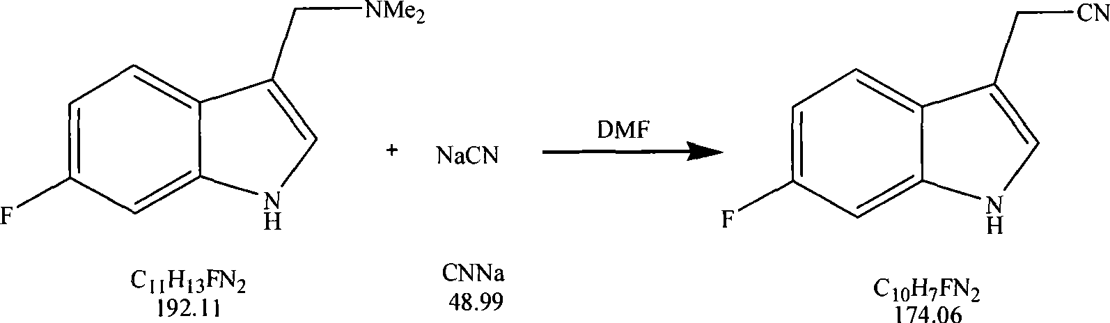 Method for synthesizing 6-fluoroindole-3-acetonitrile