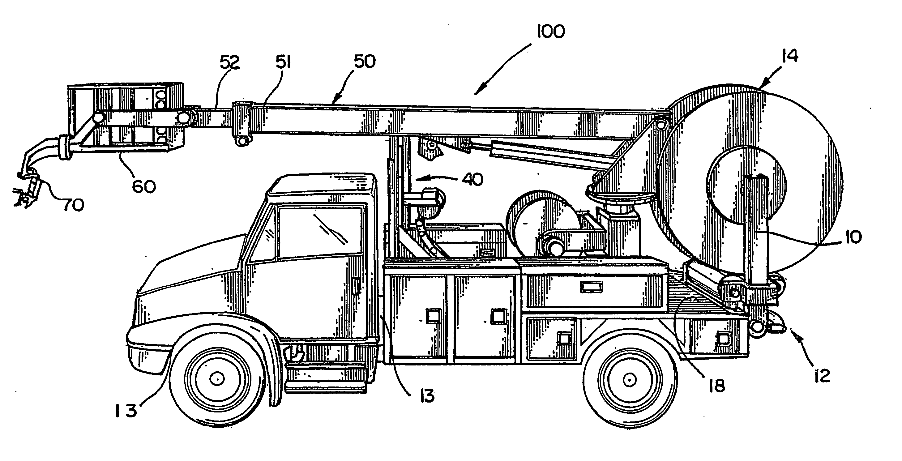 Aerial cable placing machine