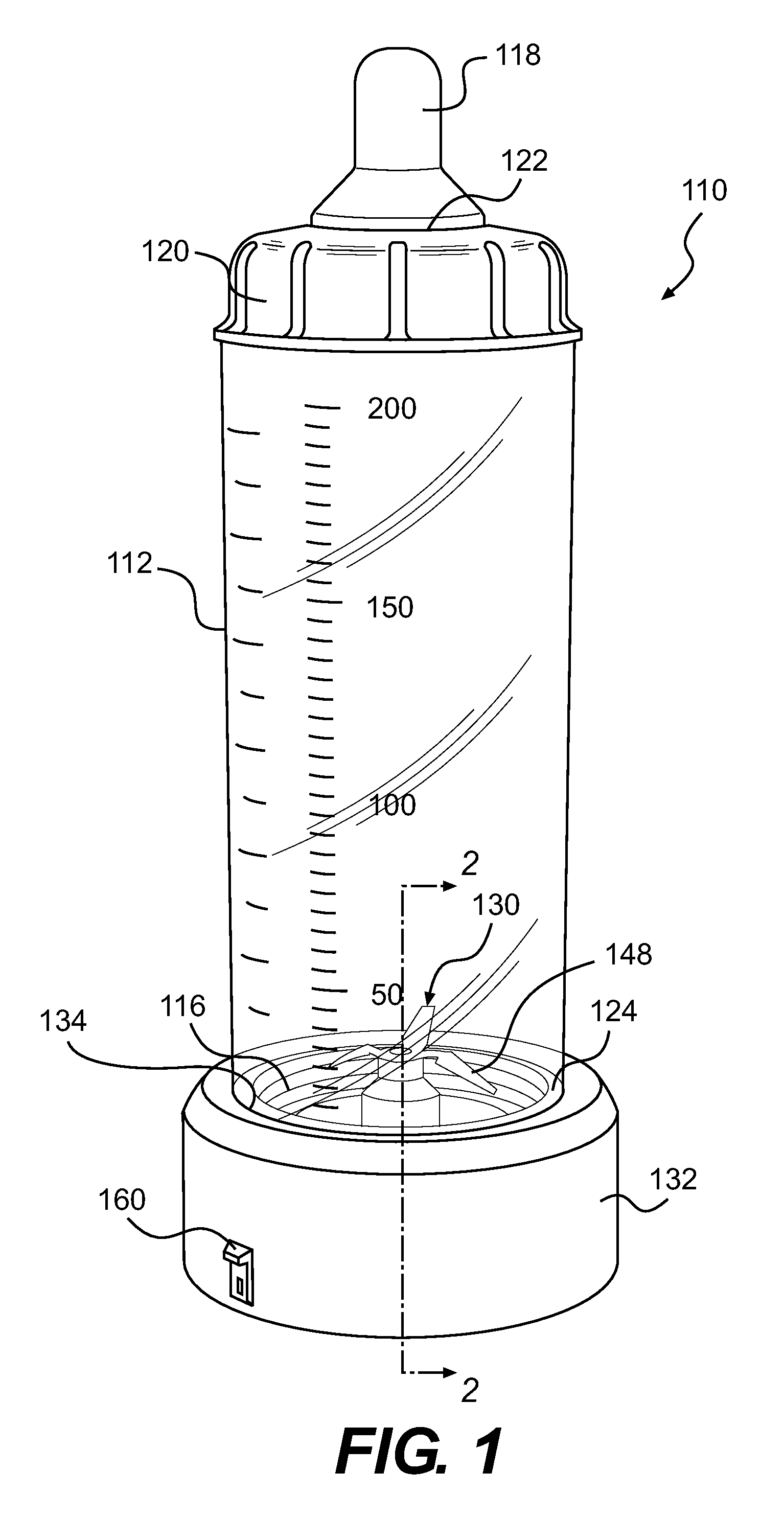 Portable baby bottle blender