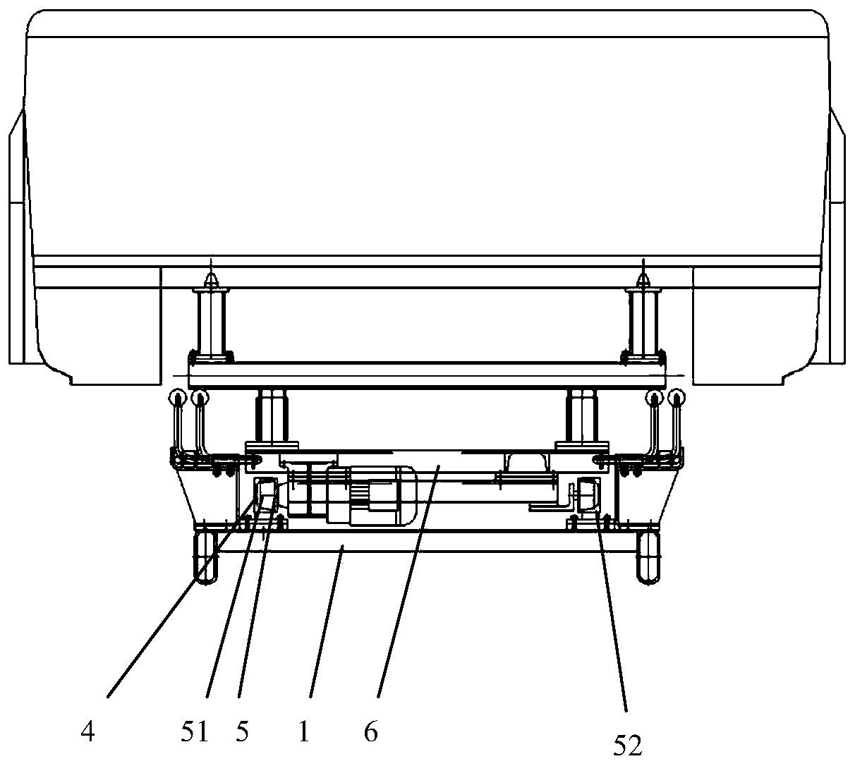 Device and method for automatically adjusting distance between cab and container for coating line