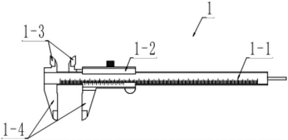 Vernier caliper internal measuring claw reading accuracy detection fixture and detection method