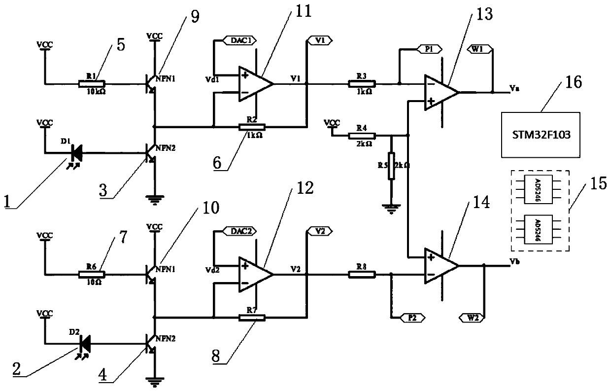 Circuit of automatic zero adjustment and amplitude modulation of interference system under low contrast and its application method