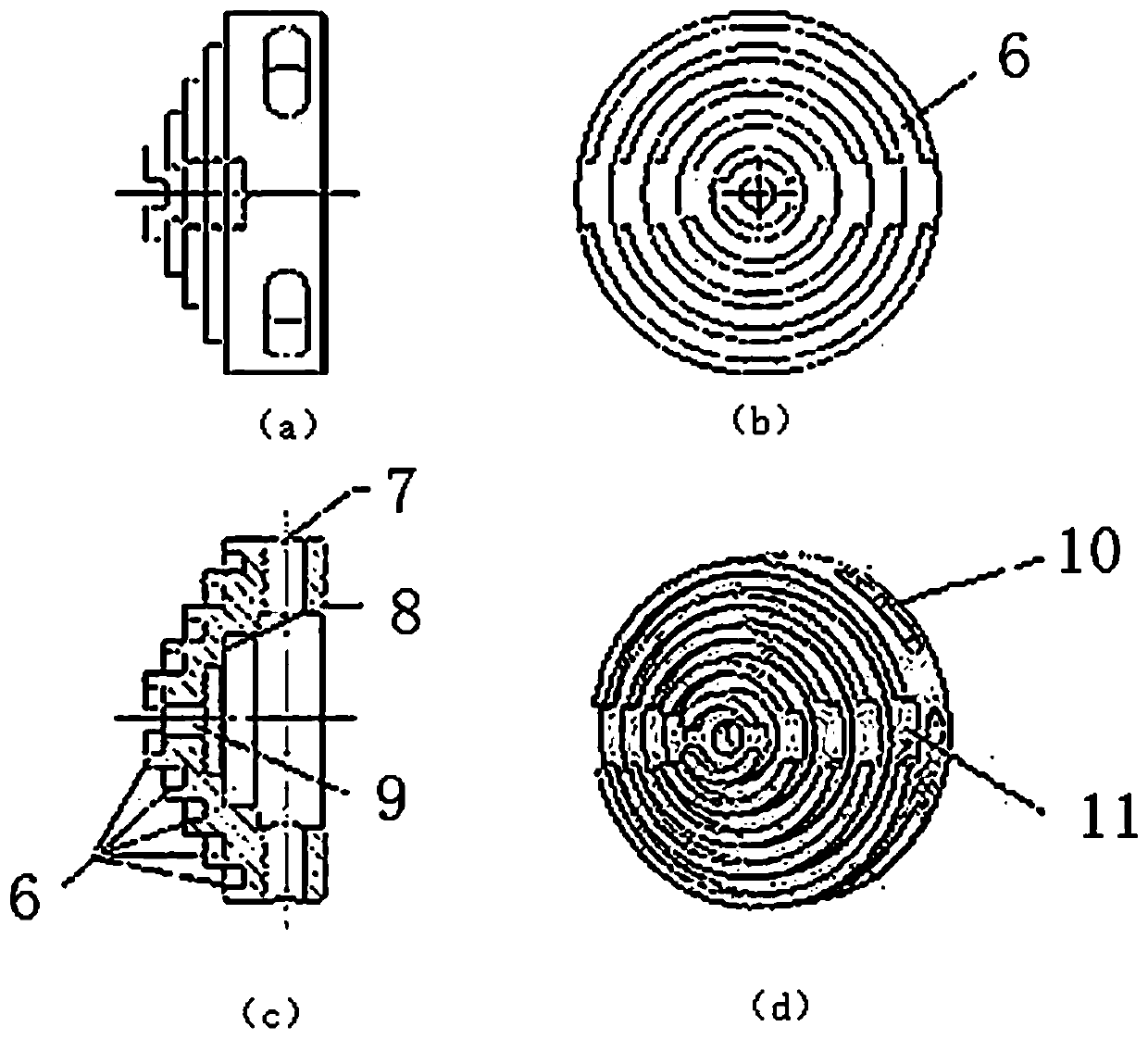 Multi-stage rapid conversion gas protection device for argon arc welding of elbow parts