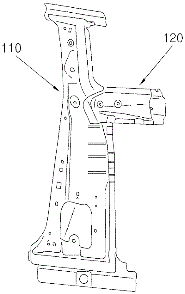 The connecting structure of the center packing part and the rear side member of the vehicle