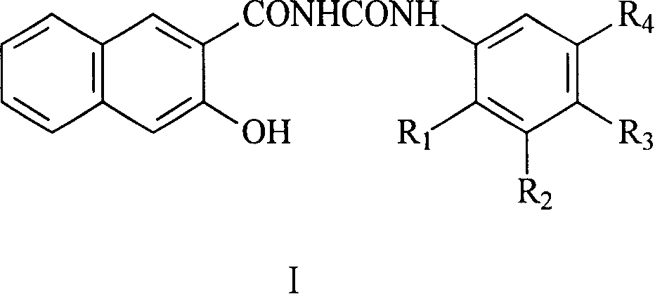 Naphthurea composition for preparation of carrier generation materials and process for preparing same