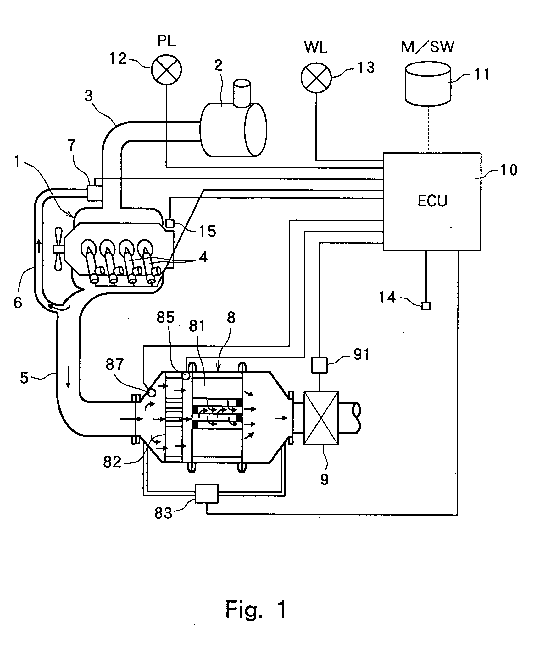 Device for purifying the exhaust gases of diesel engines