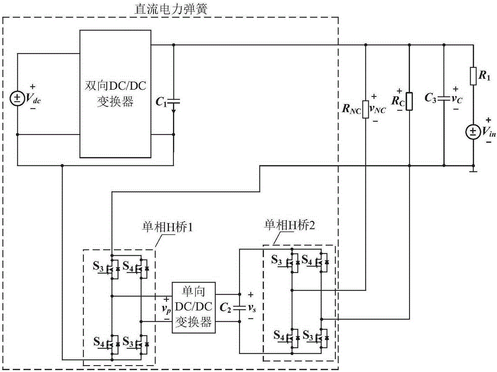 Direct-current power spring topology and control method thereof