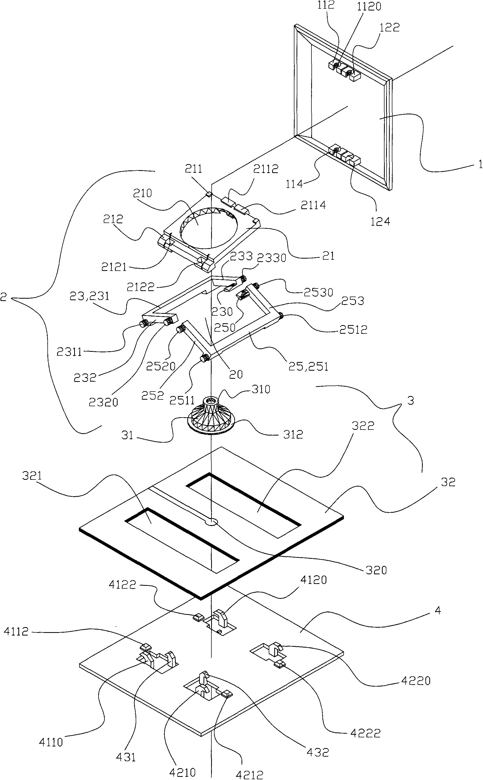 Key lifting switch device and assembling fixture and assembling technology thereof