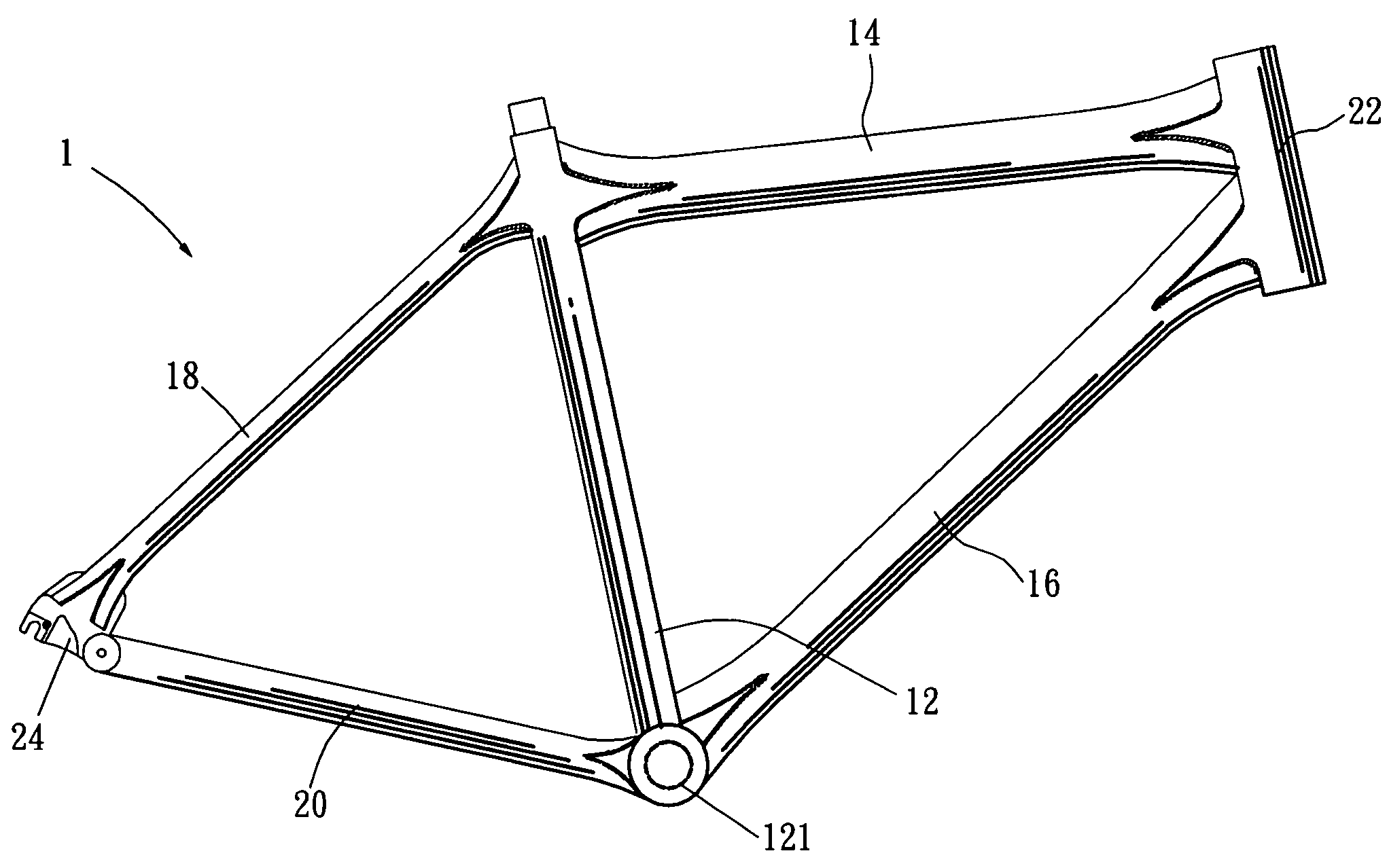 Tube connection assembly of bicycle frame