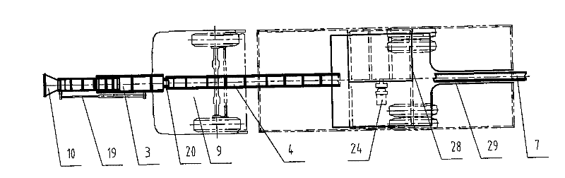 Fire service equipment vehicle with fire-hose laying and picking device