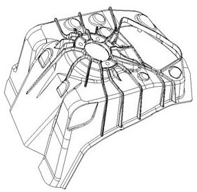 Die-casting die for manufacturing damping tower and vacuum die-casting method of damping tower