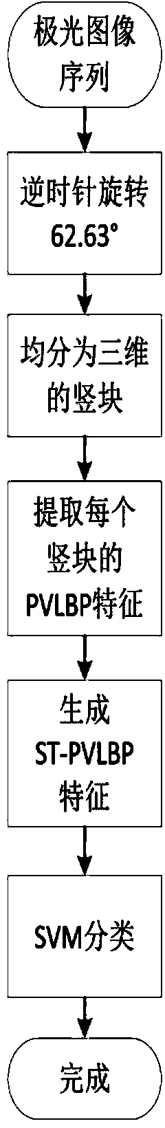 Aurora image sequence classification method based on space-time polarity local binary pattern