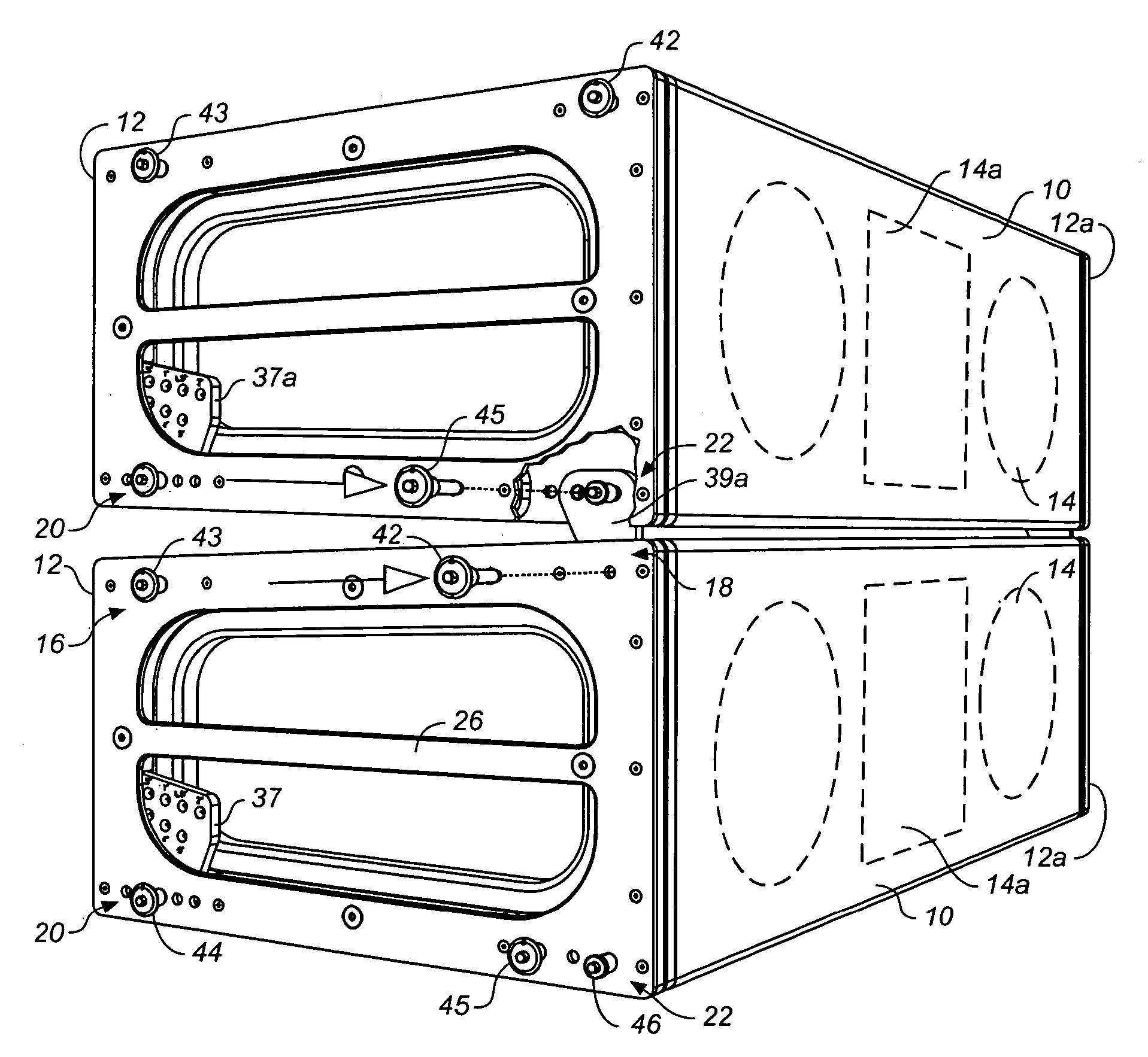 Rigging system for loudspeakers