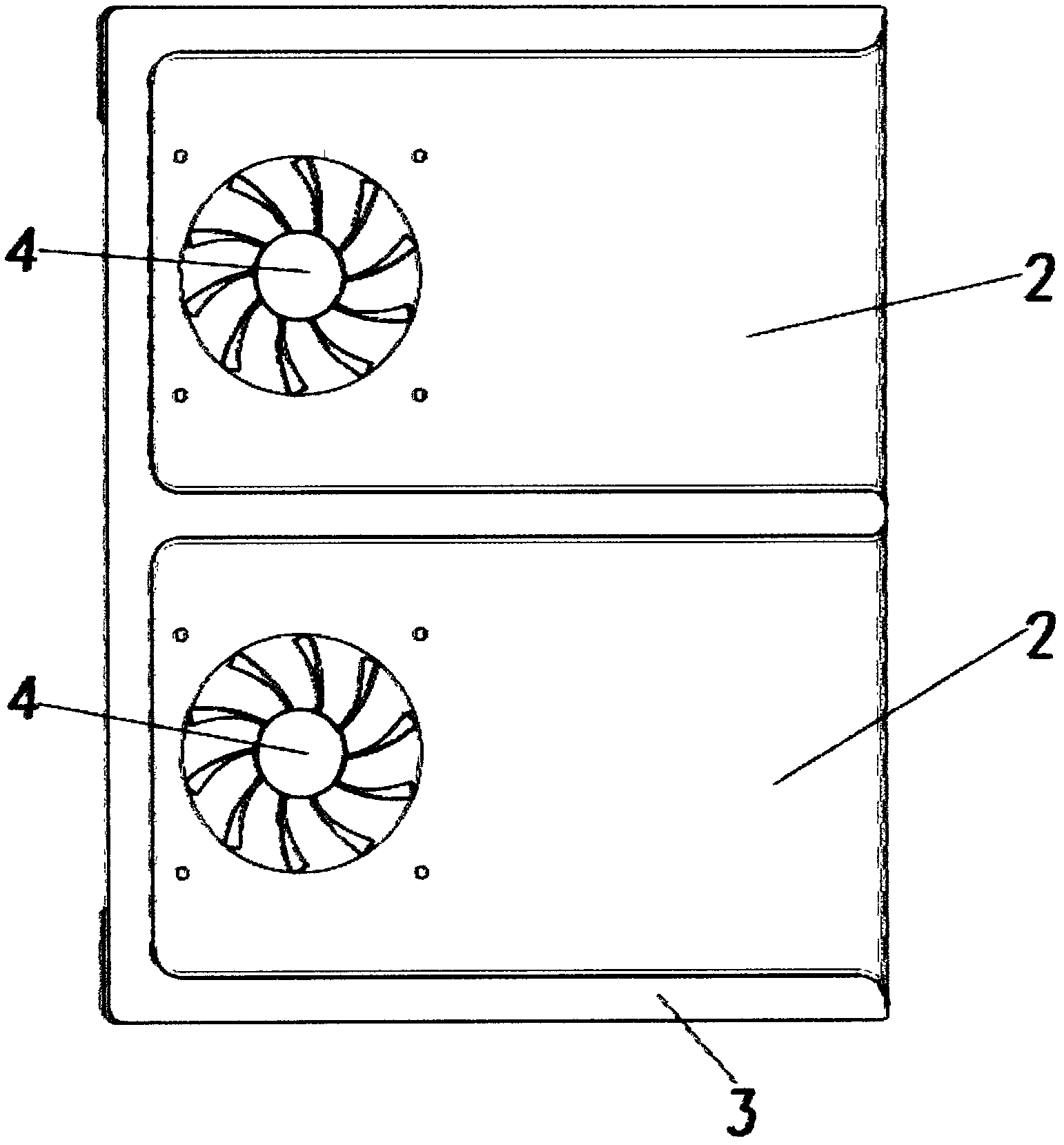 Mixed convection heat radiation type notebook computer heat radiator