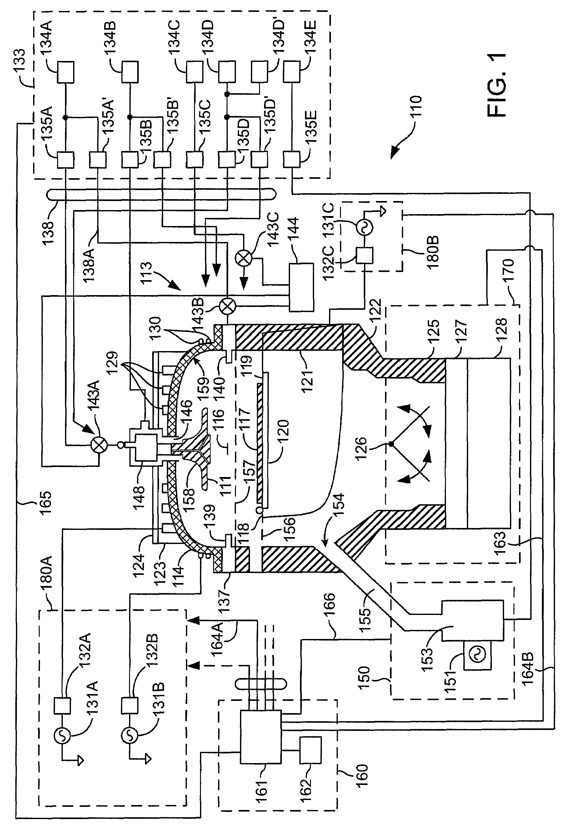 Internal balanced coil for inductively coupled high density plasma processing chamber