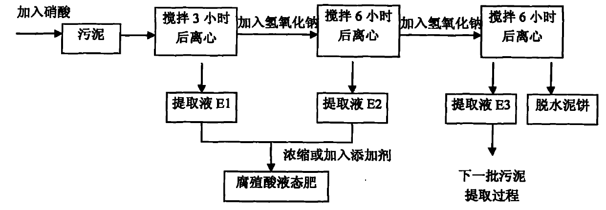 Method for extracting humic acid liquid fertilizer with rich trace elements from sludge