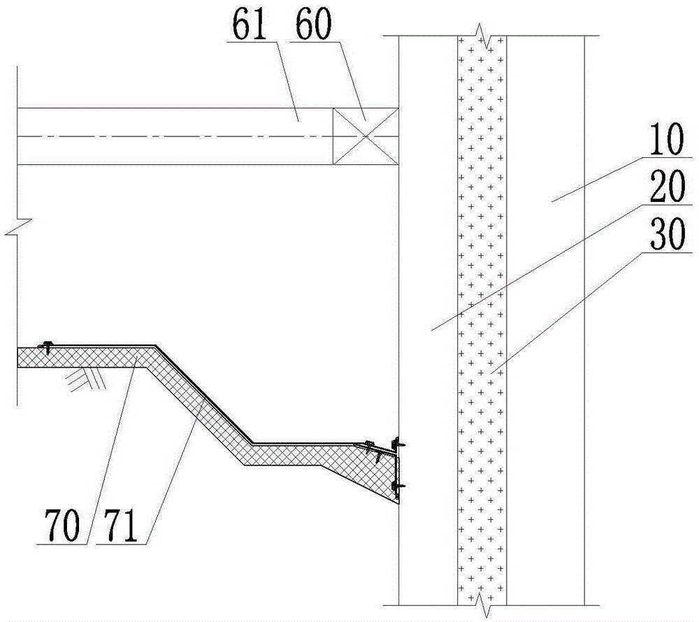 Water-proof construction method for connected nodes of foundation slab and ground wall in composite surround system