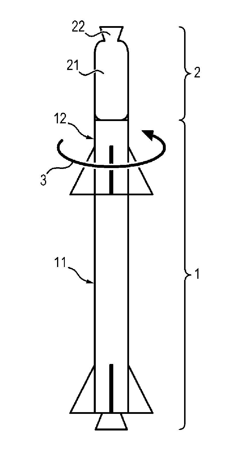 Method and device for deflection of space debris