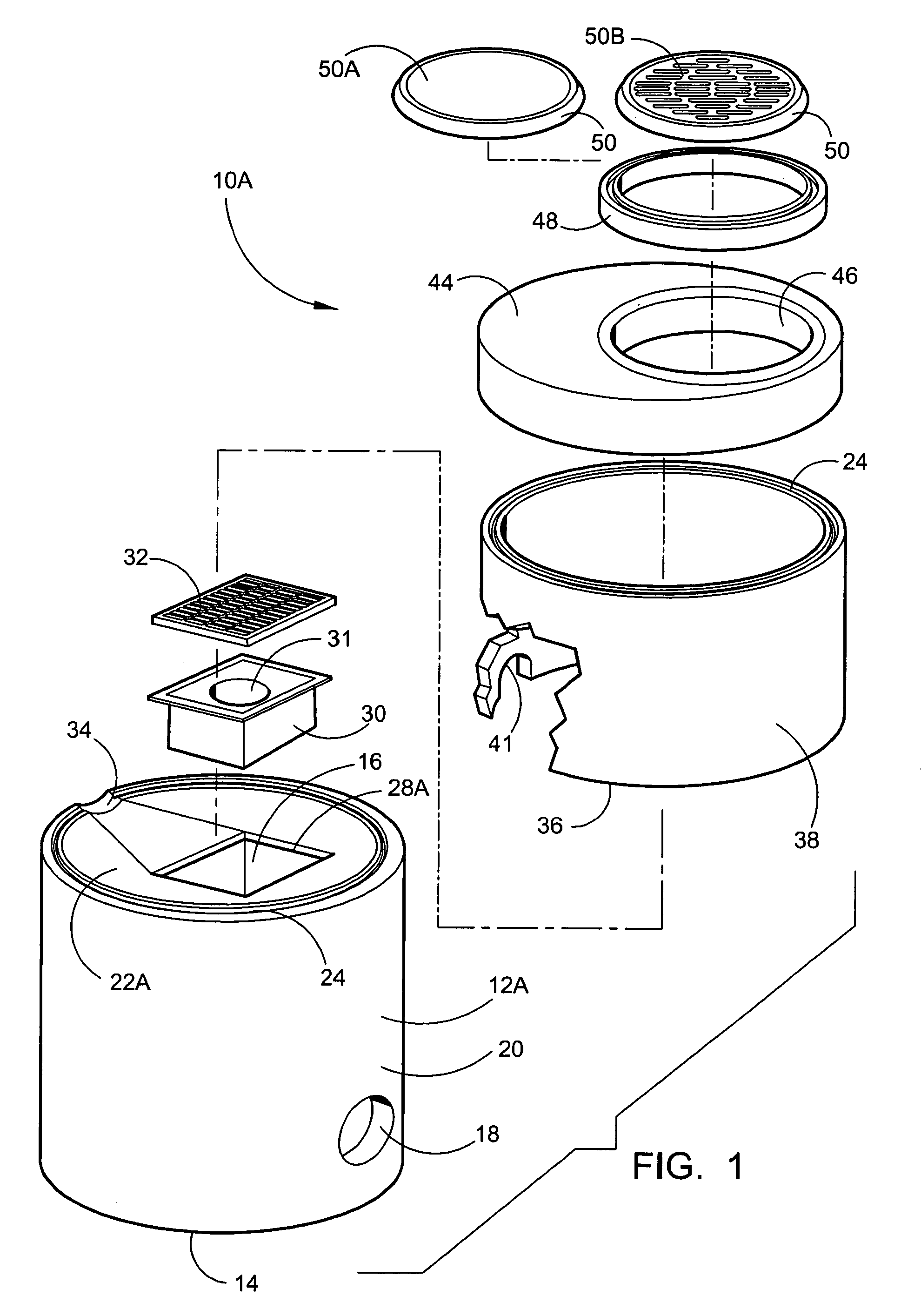 Integrated below-ground vault with a filtered catch basin