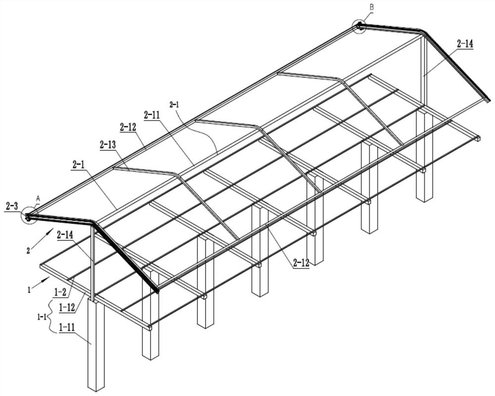 Kiwifruit cultivation shed frame capable of being rolled up in a full-top mode