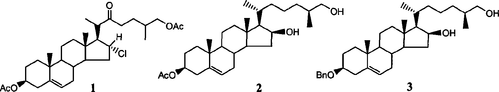 Complete E/F ring-opening synthesis process of 26-chloro-3beta, 16beta-diacetyloxy-22-one-(5-) cholestane (cholestene) with sterioside