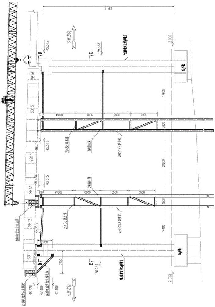 Erecting composite beam on-site section splicing girder construction technology of double guide beam bridge erecting machine