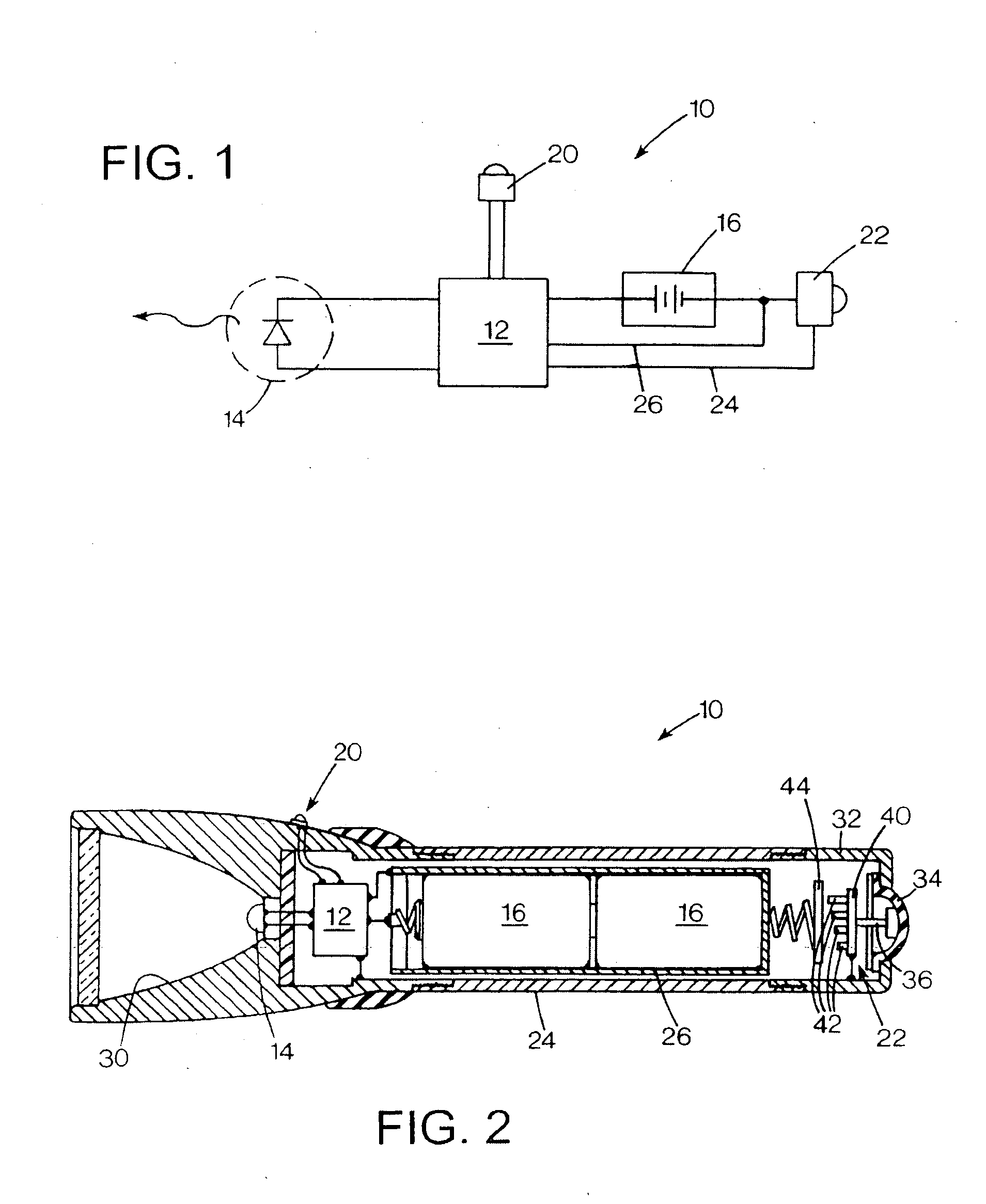 Flashlight with detented rotary control