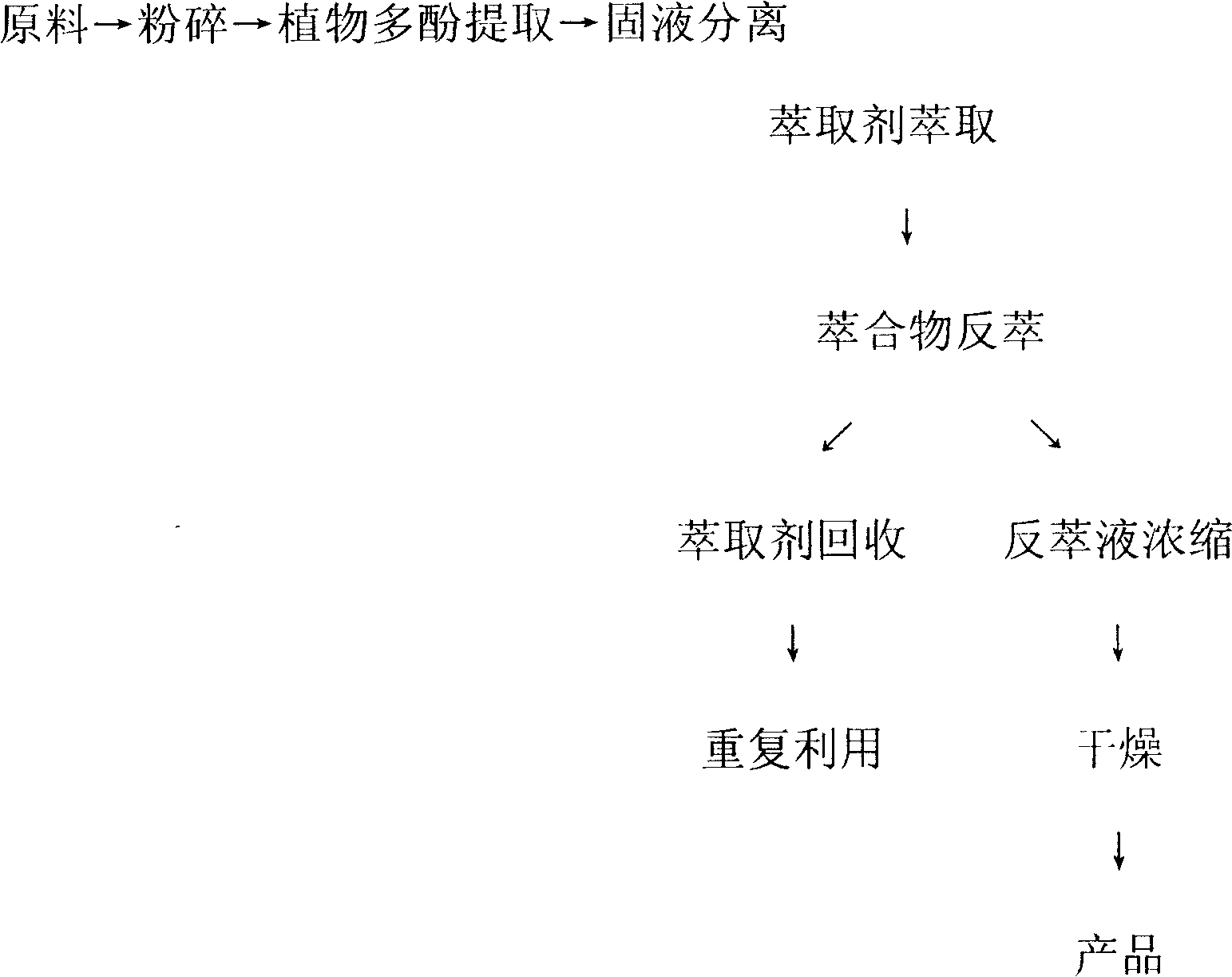 Complexation extraction method of plant polyphenols substances